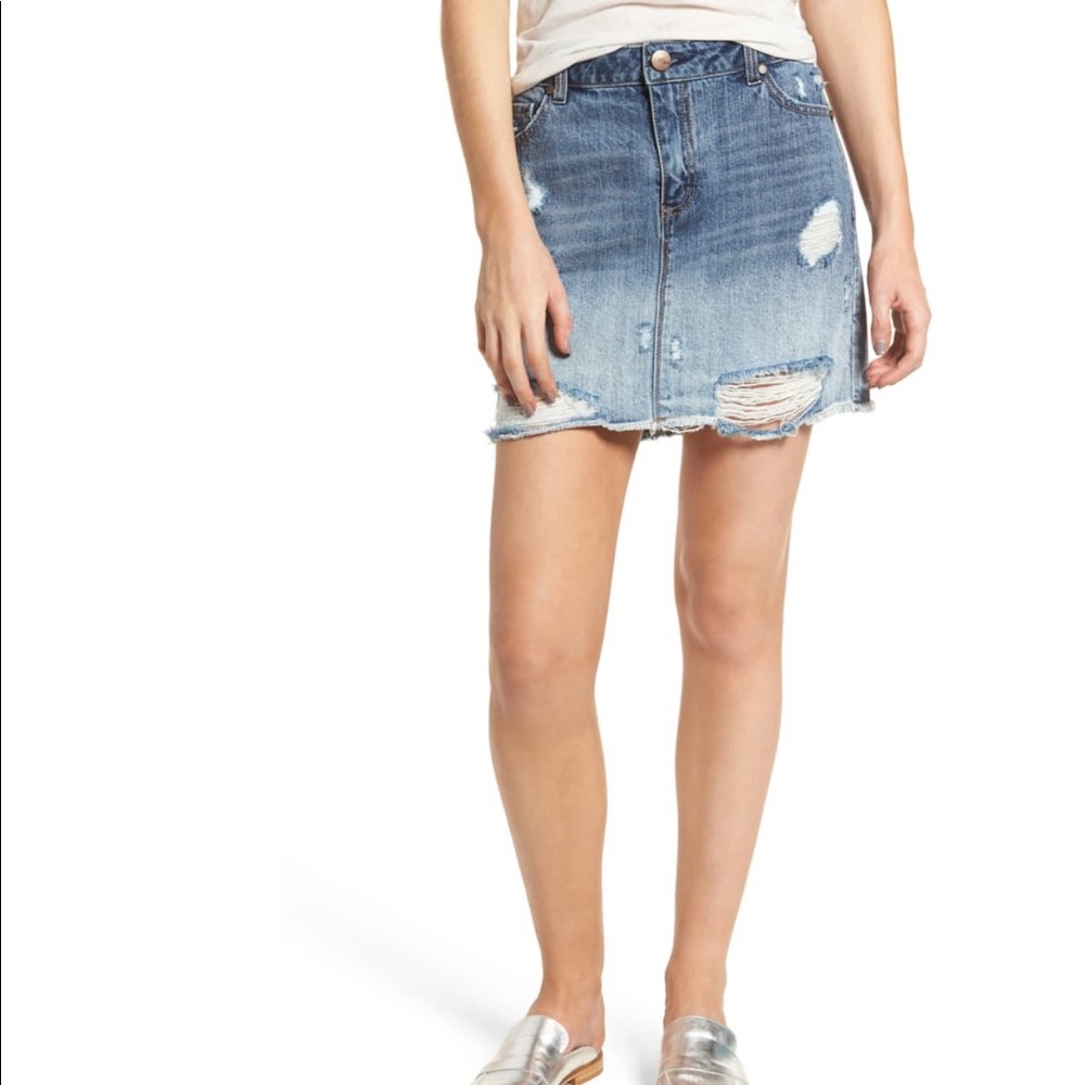 1822 Denim Distressed Mini Skirt Sz 29